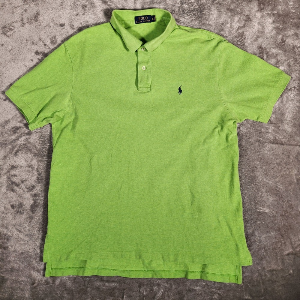 Polo Ralph Lauren Polo Shirt Men's XL Lime Green Short Sleeve Cotton Pique 90629